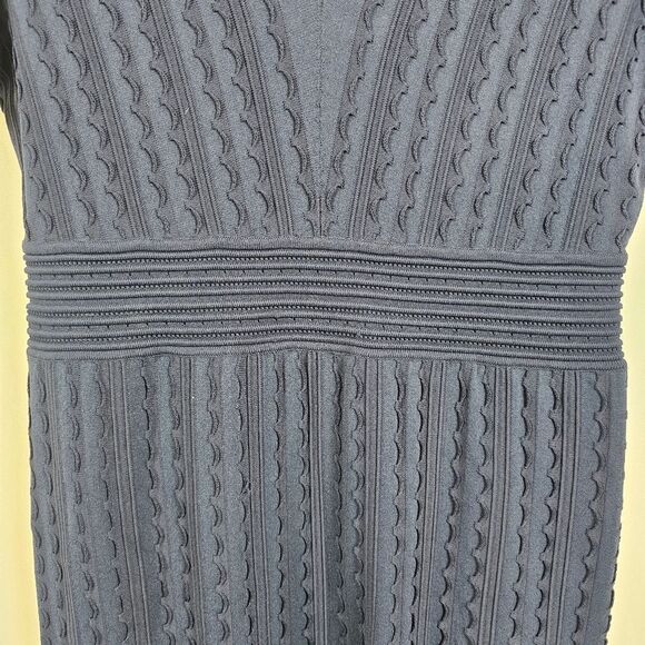 Shoshanna Janice Textured Knit Dress in Navy Blue - Size L - Picture 5 of 10